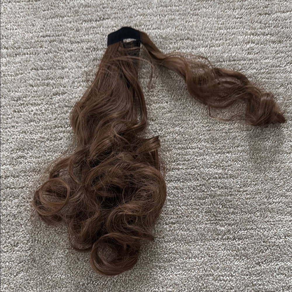 Voluminous Ash Brown wraparound Ponytail Wavy Hair Extension